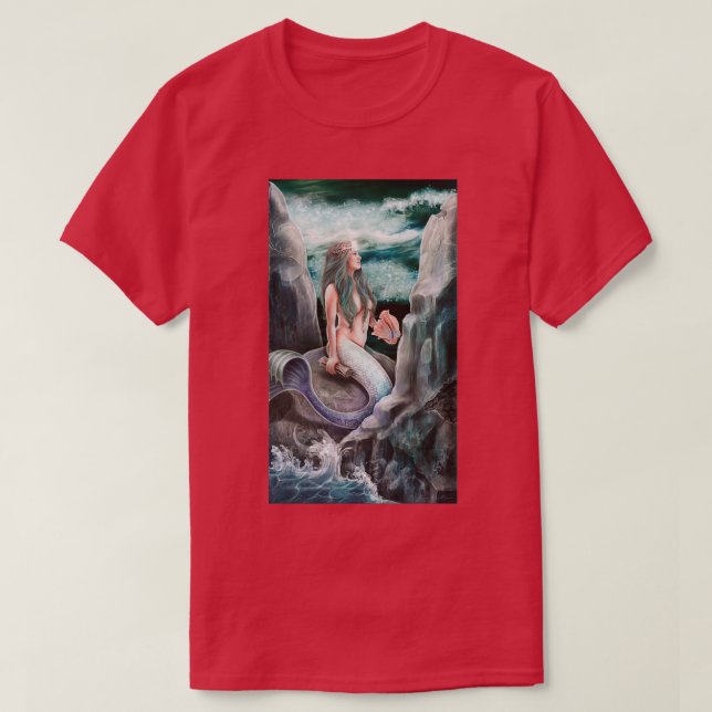 High Priestess Tarot Card Mermaid T-Shirt (Design Front)