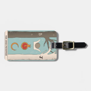 High Priestess tarot card moon crown pomegranate Luggage Tag