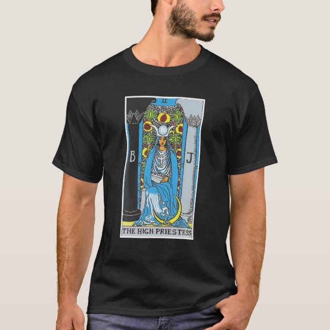 High Priestess Tarot Card Occult Beliefs Divinatio T-Shirt (Front)