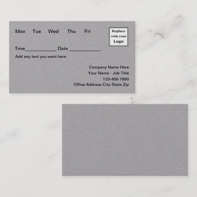 High Quality Appointment Businesscards Combination (Front/Back)