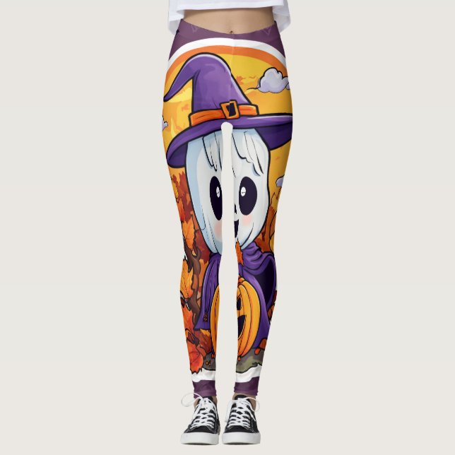 High-Quality Cartoon Skeleton Leggings (Front)