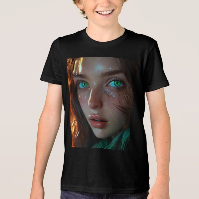  – High-Quality Cartoon Skeleton Tri-Blend Shirt (Front)