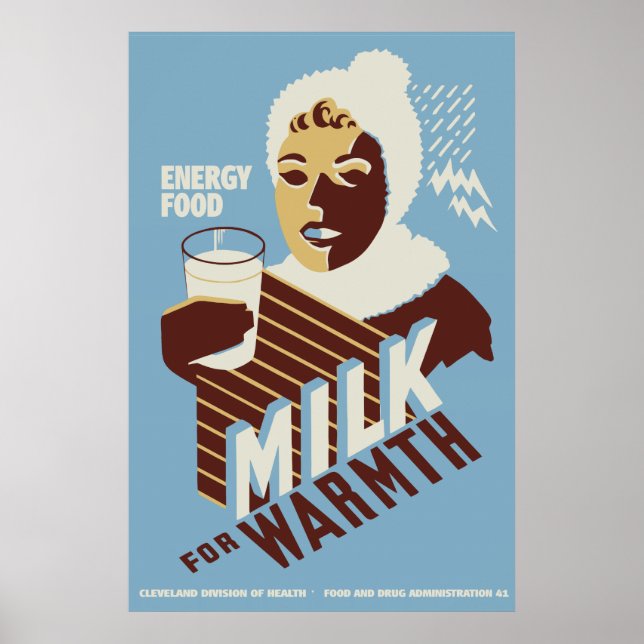 High quality Milk For Warmth Energy Food WPA Poster (Front)