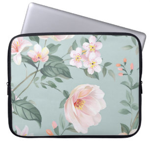high-quality set of various watercolor flowersflow laptop sleeve
