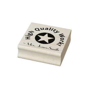 "High Quality Work!" Tutor Rubber Stamp