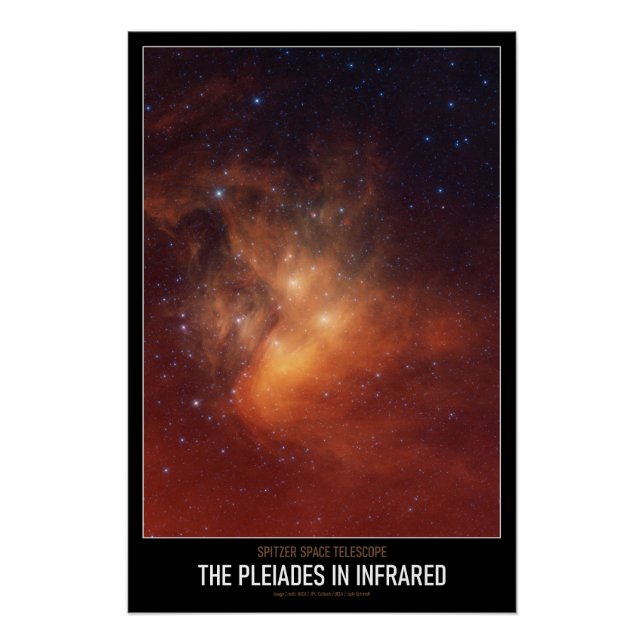 High Resolution Astronomy The Pleiades in Infrared Poster (Front)