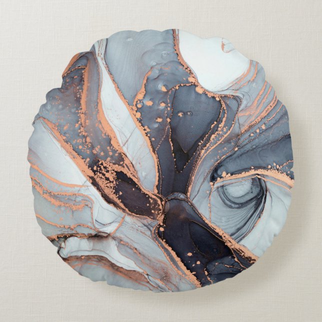 High resolution. Luxury abstract fluid art paintin Round Cushion (Front)