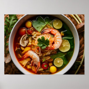 High-Resolution Tom Yum Goong Thai Dish Poster