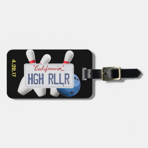 High Roller Game Badge with California Plate Luggage Tag
