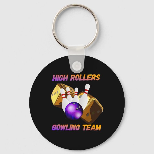 High Rollers Bowling Team Design  Key Ring (Front)
