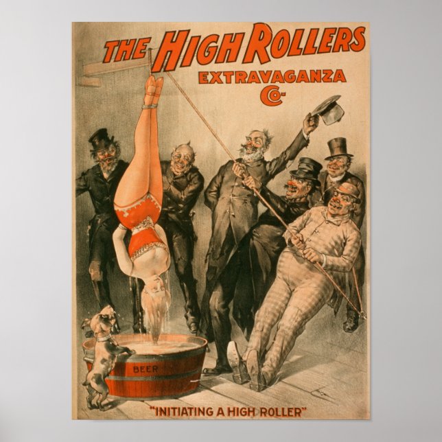 High RollersDunking Woman in Beer Poster (Front)