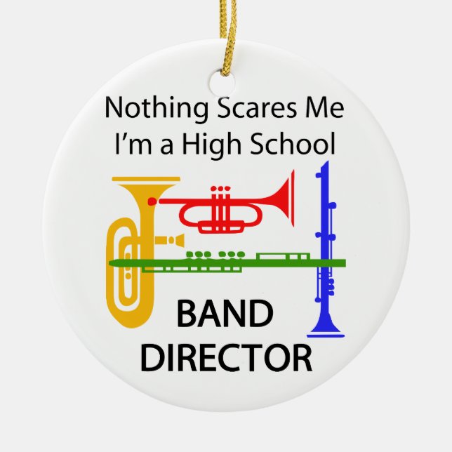 High School Band Director Ceramic Tree Decoration (Front)
