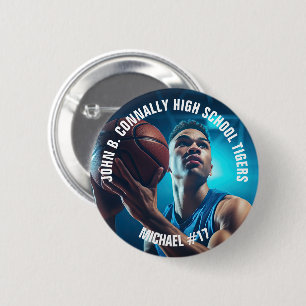 High School Basketball Player Photo Spirit 6 Cm Round Badge