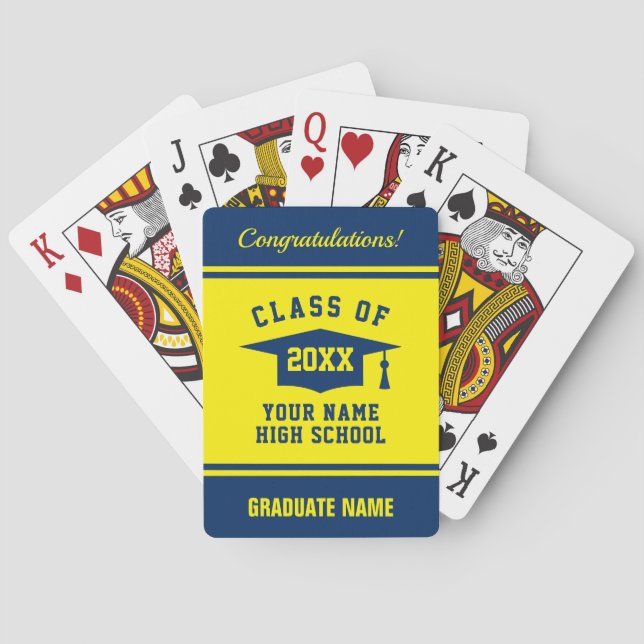 High School Class of 20XX graduation party favour Playing Cards (Back)