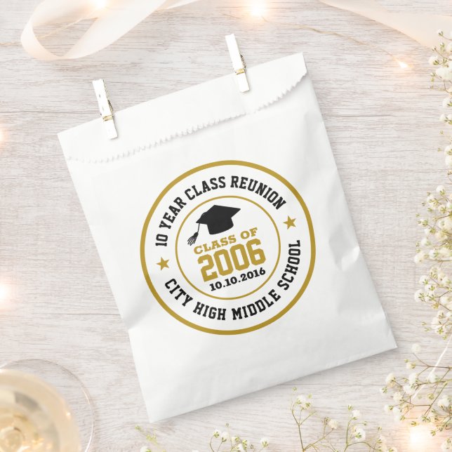 High School Class Reunion College Graduation Year Favour Bags (Clipped)