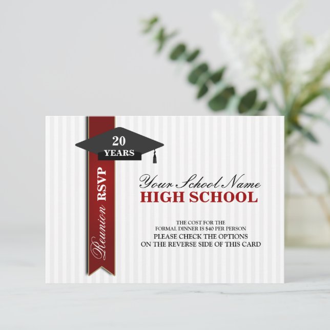 High School Class Reunion RSVP Card (Standing Front)