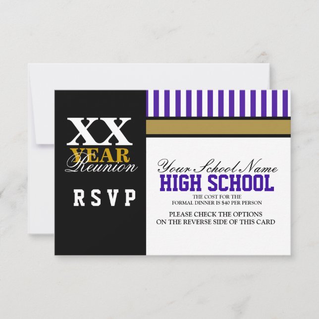High School Class Reunion RSVP Card (Front)