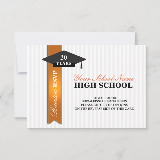 High School Class Reunion RSVP Invitation (Front)