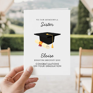 High School College Sister Graduation Party Gifts Card