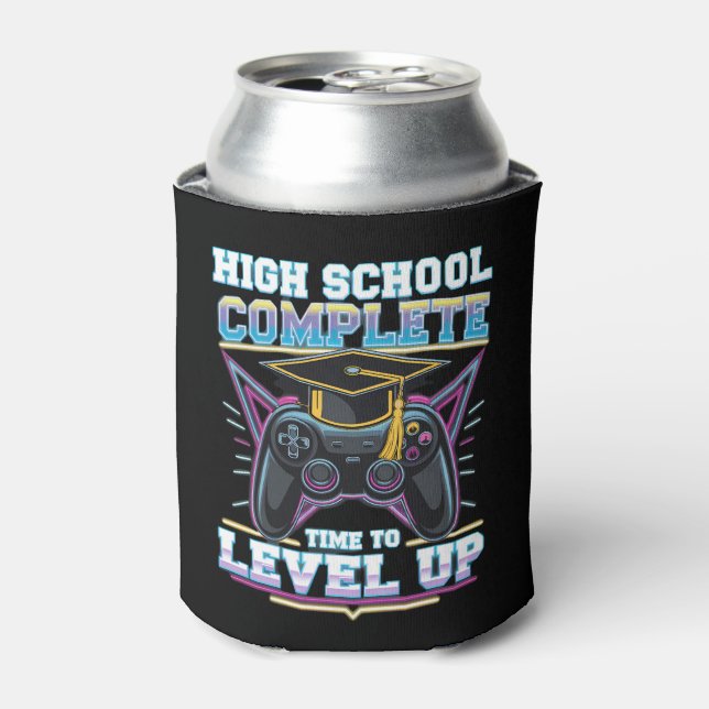 High School Complete Gamer Gaming Graduation Can Cooler (Can Front)