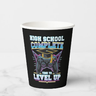 High School Complete Gamer Gaming Graduation Paper Cups