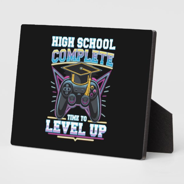 High School Complete Gamer Gaming Graduation Plaque (Side)