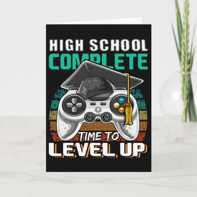 High School Complete Video Game Senior Graduation  Card (Front)