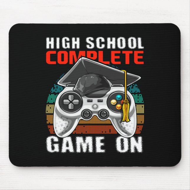 High School Complete Video Game Senior Graduation  Mouse Pad (Front)
