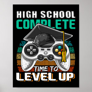 High School Complete Video Game Senior Graduation Poster