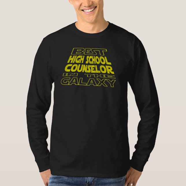 High School Counselor  Space Backside Design T-Shirt (Front)