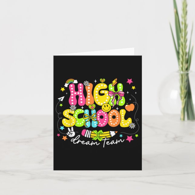 High School Dream Team First Day Of School Retro G Card (Front)