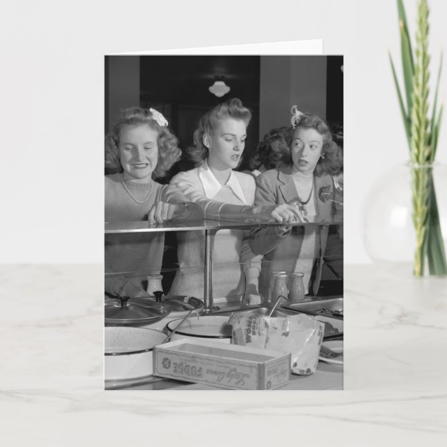 High School Girls, 1940s Card (Front)