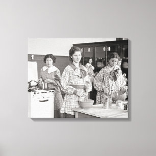 High School Girls Cooking, 1935 Canvas Print