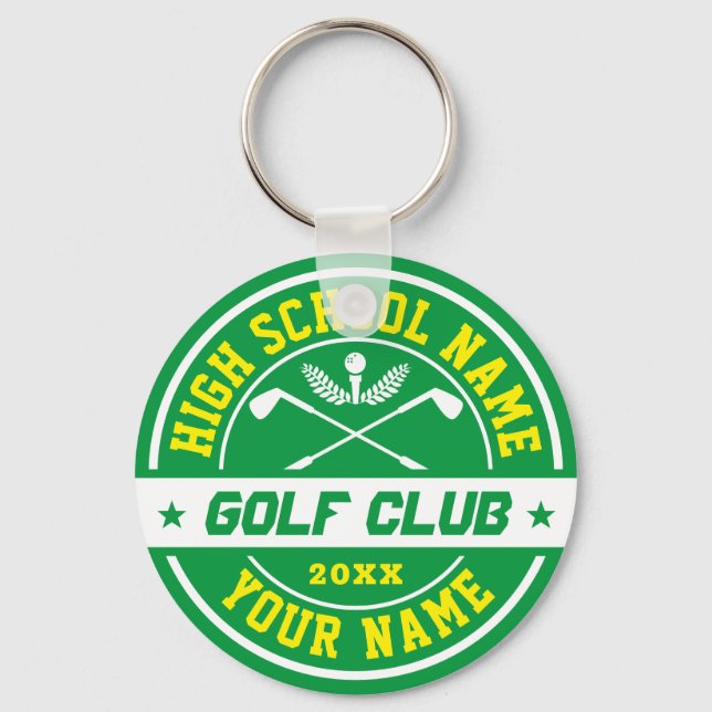 High School Golf Club Personalised Sports Key Ring (Front)