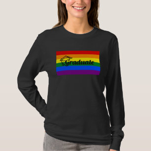 High School Graduate College Gay Pride Flag T-Shirt