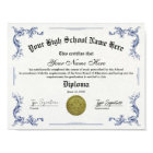 High School graduate Diploma, GED certificate