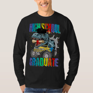 High School Graduate Monster Truck Dinosaur Gradua T-Shirt