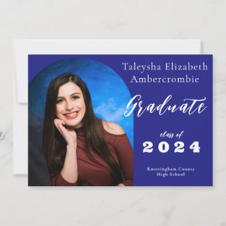 High School Graduate Navy Blue Arch Graduation Announcement
