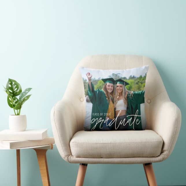 High School Graduation 2 Photo Graduate Keepsake Cushion (Chair)