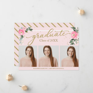 High School Graduation Announcement 3 Photo Cards