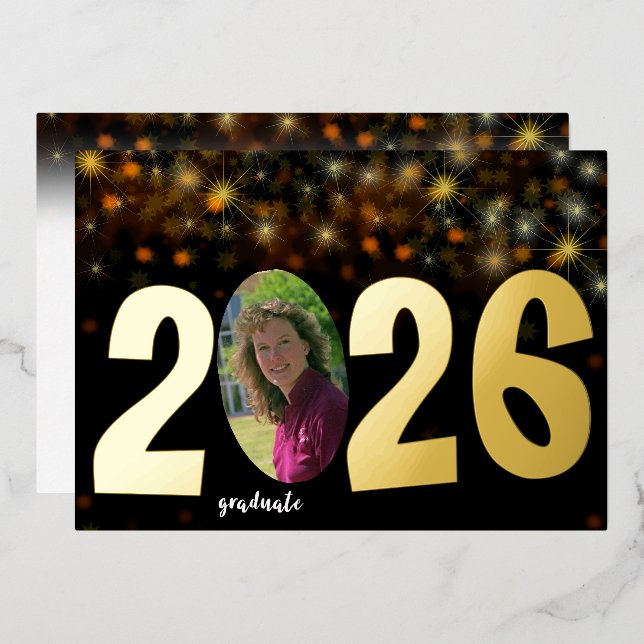 High School Graduation Announcement foil card (Front/Back)