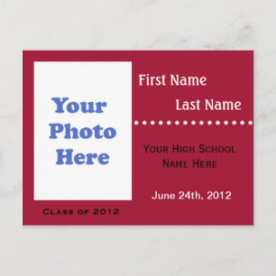 High school graduation announcement/invitation invitation postcard