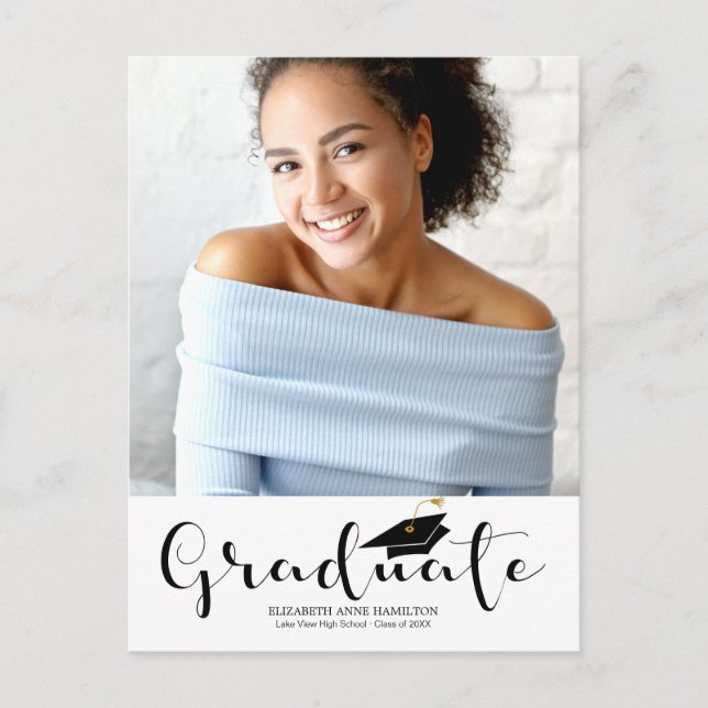 High School Graduation Announcement Photo Postcard (Front)
