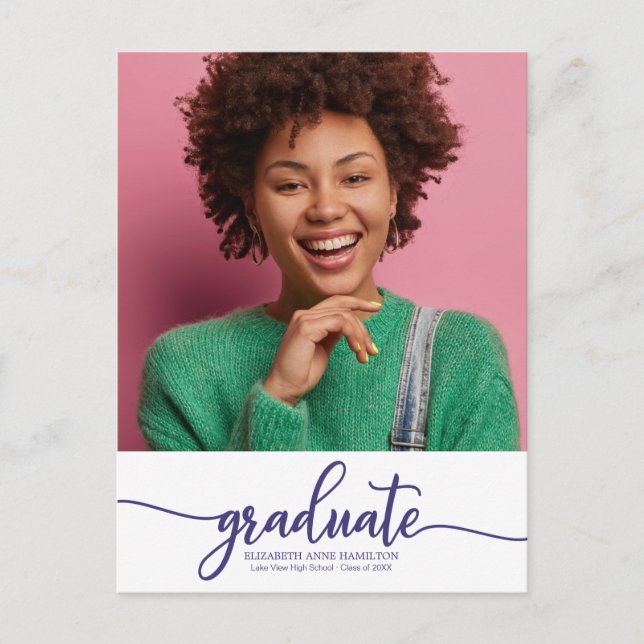 High School Graduation Announcement Photo Postcard (Front)
