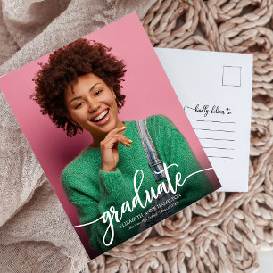 High School Graduation Announcement Simple Chic  Postcard
