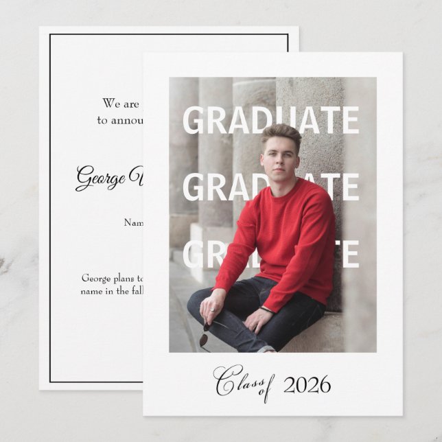 High School Graduation Announcement unique (Front/Back)