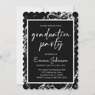 High School Graduation Class of 2025,black grd Invitation