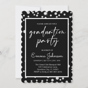 High School Graduation Class of 2025,black grd Invitation