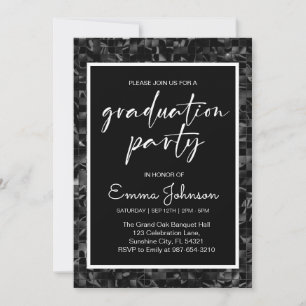 High School Graduation Class of 2025,black grd Invitation