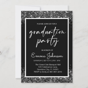 High School Graduation Class of 2025,black grd Invitation